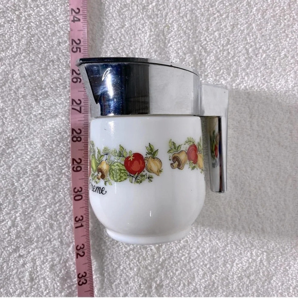 Vintage Spice Of Life Pot A Crème White  Milk Glass Flip Top Creamer - Picture 11 of 11